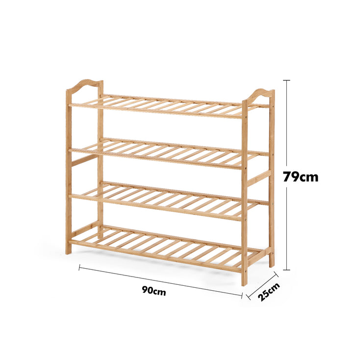 Bamboo Shoe Rack Storage Wooden Organizer Shelf Stand 4 Tiers Layers 90cm