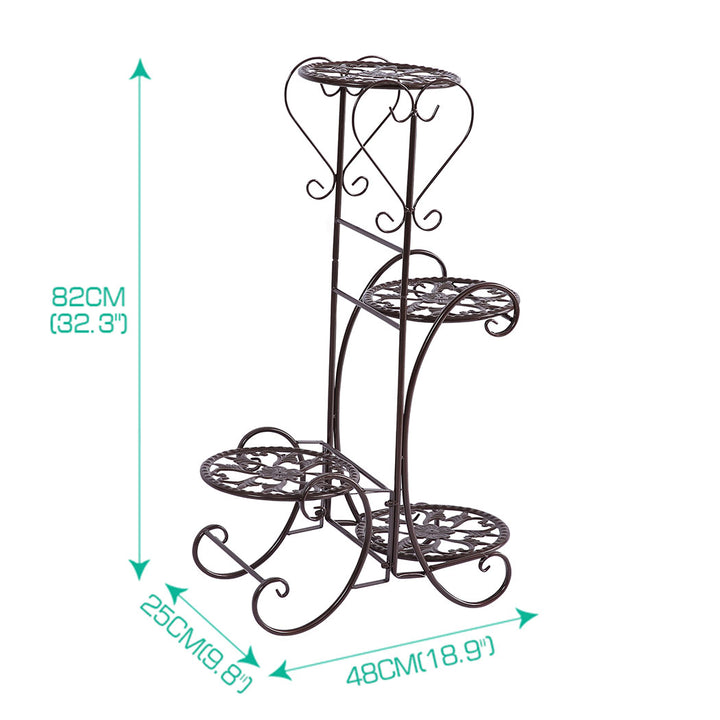 Levede Flower Shape Metal Plant Stand for Outdoor and Indoor Use - Levede