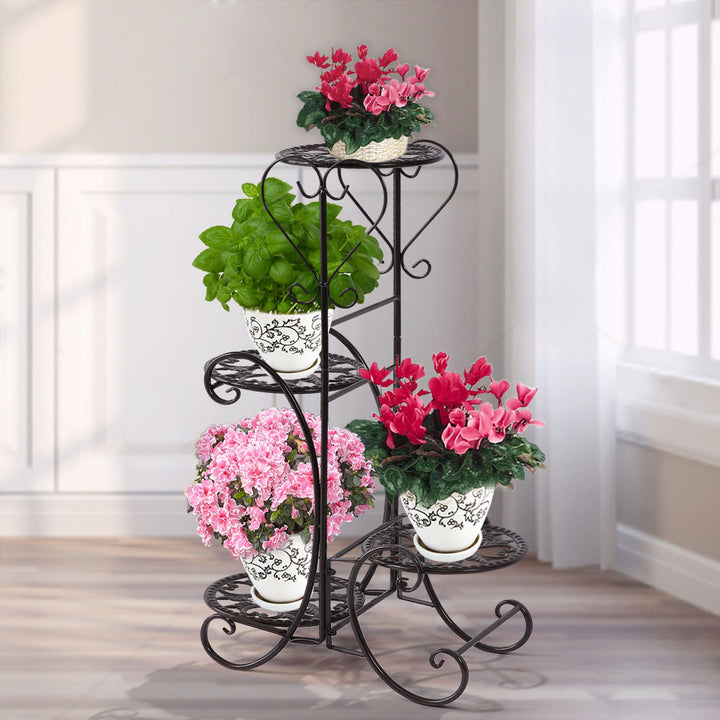 Levede Flower Shape Metal Plant Stand for Outdoor and Indoor Use - Levede