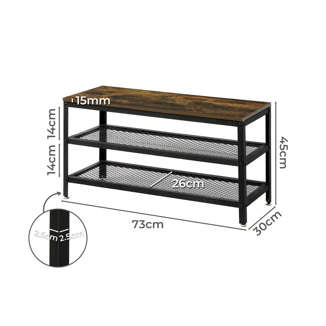 Levede 3-Tier Shoe Rack Bench Storage Cabinet - Levede