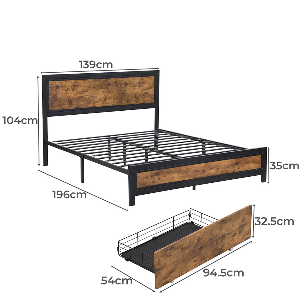 Levede Metal Bed Frame for Double and Queen Mattresses - Levede