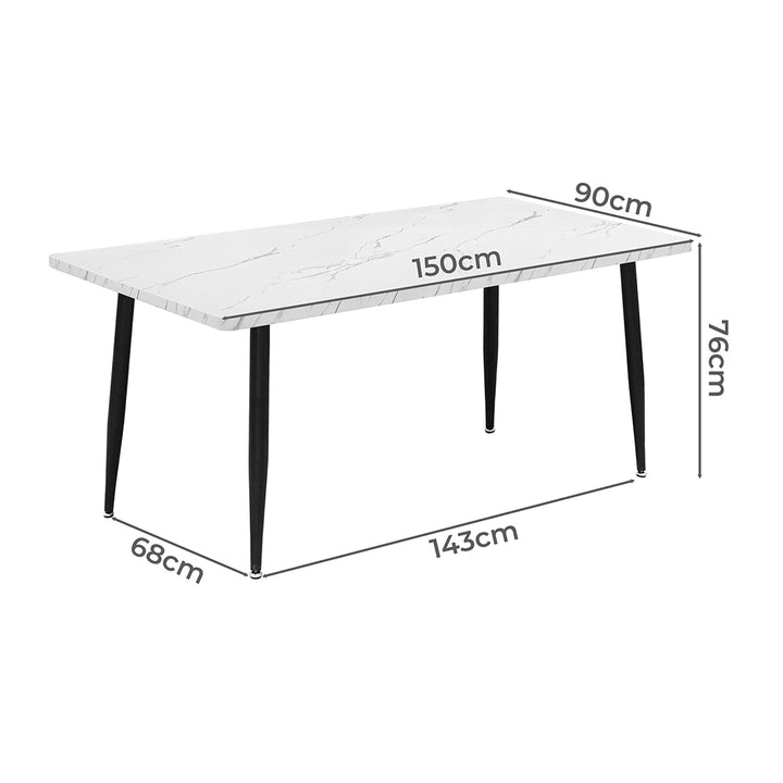 Levede Steel Dining Table for 4-6 Seaters, 150cm Length - Levede