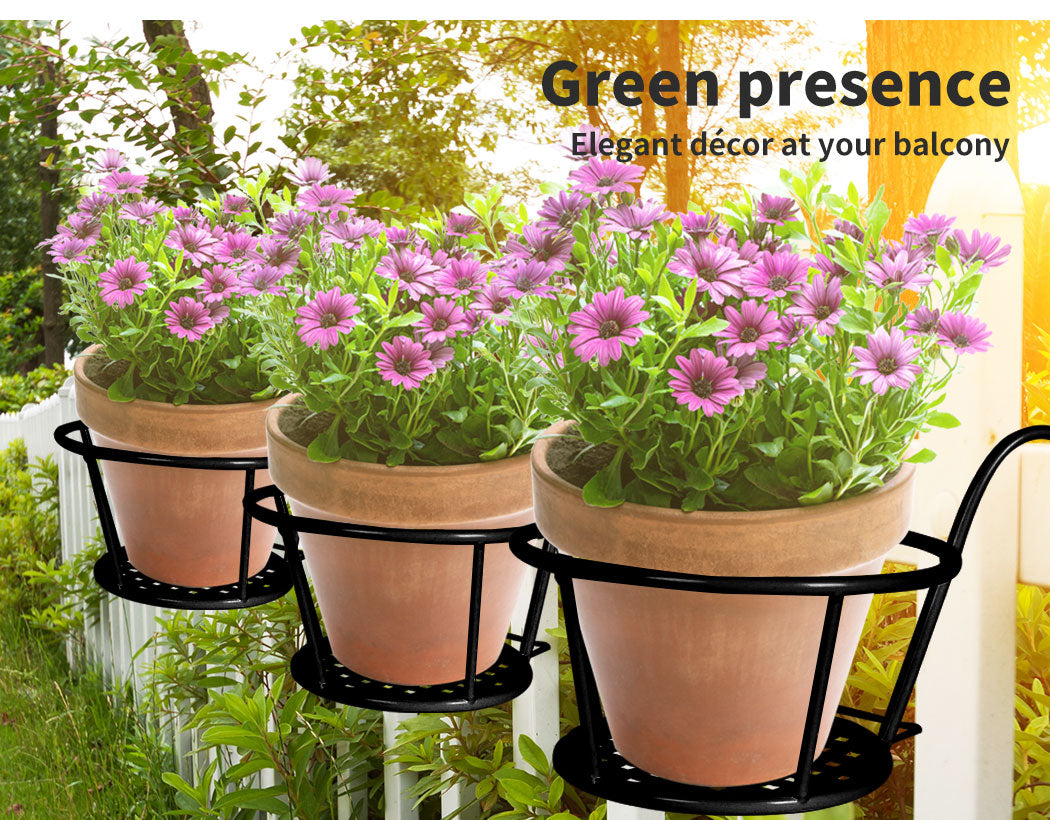 3x Plant Stand flower Holder Hanging Pot Basket Plant Garden Wall Storage