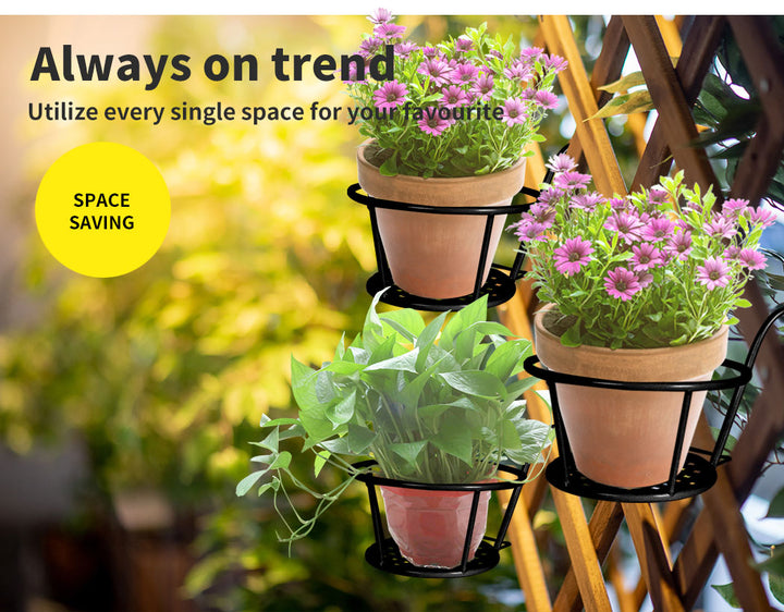 3x Plant Stand flower Holder Hanging Pot Basket Plant Garden Wall Storage