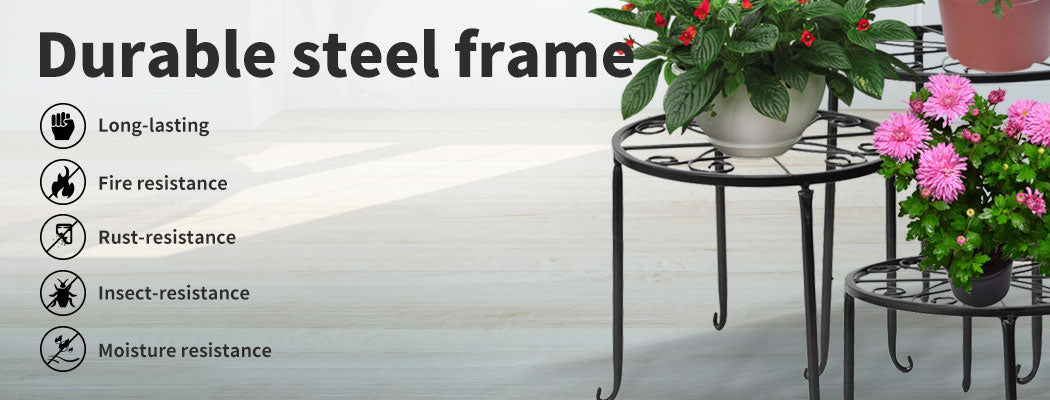 Levede Metal Plant Stand Outdoor Indoor - Versatile Design for Any Space - Levede