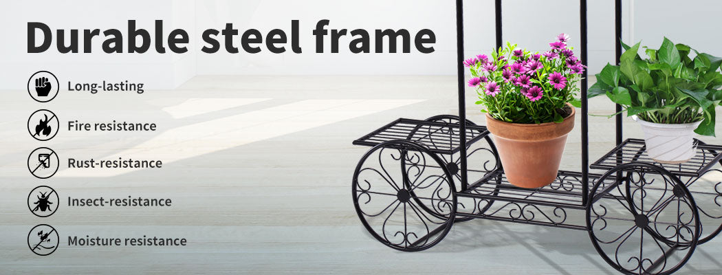 Levede Plant Stand Outdoor Indoor Metal Design - Levede