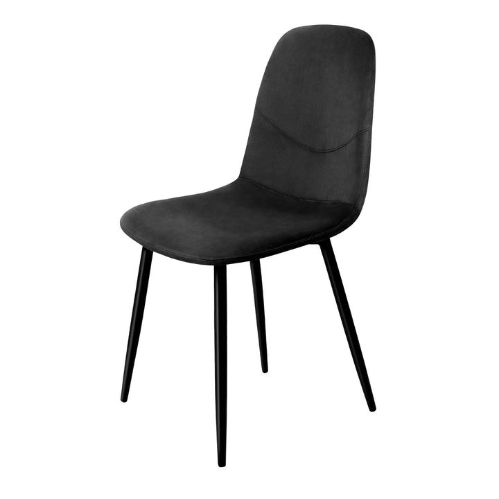 2x Dining Chairs Kitchen Eames Accent Chair Lounge Velvet Padded Black