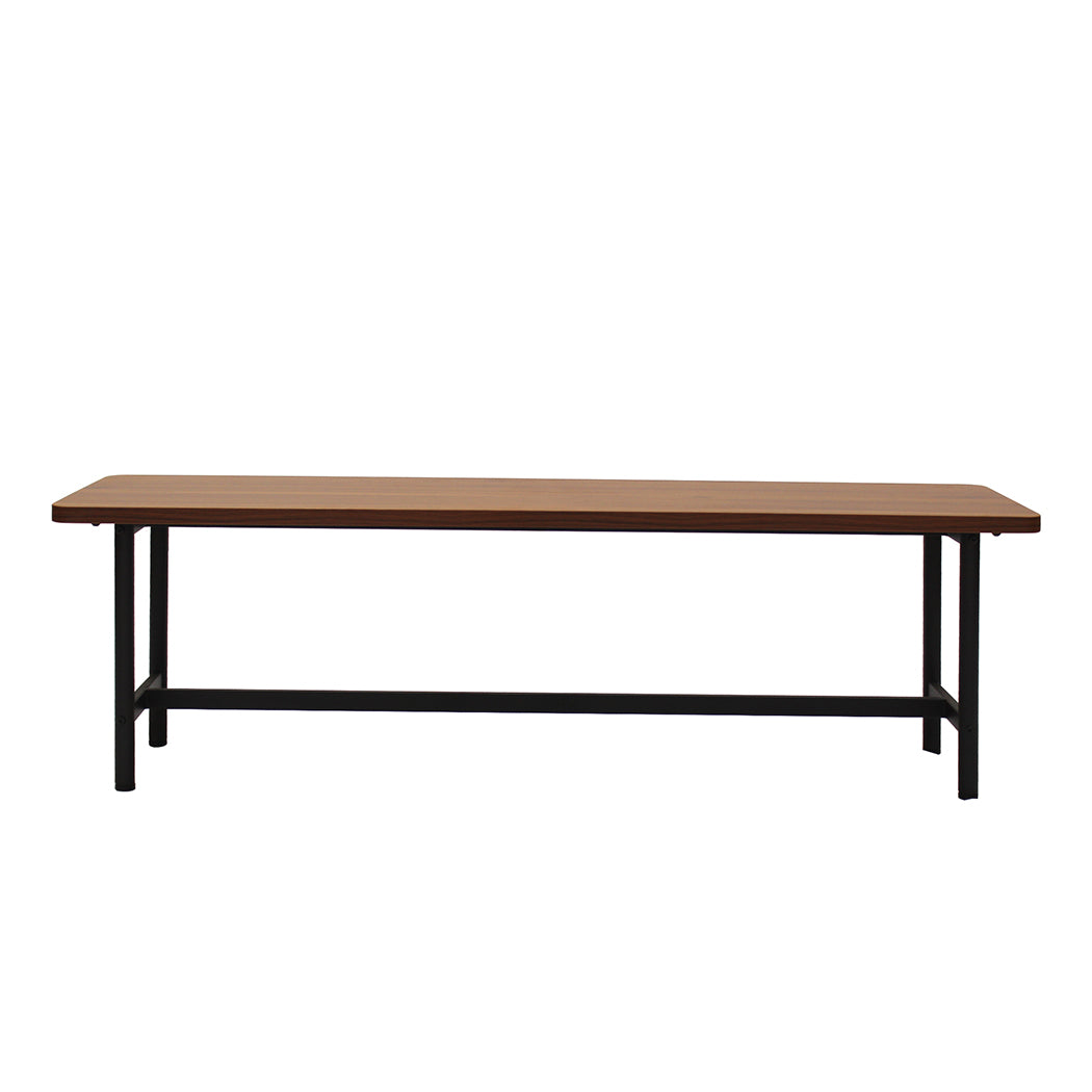 Levede 1x Dining Table +1x Bench Set Steel Home Kitchen Farmhouse Brown - Levede