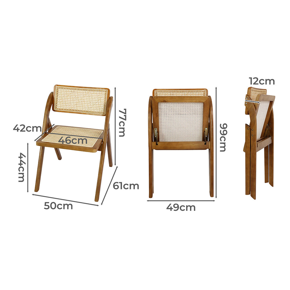 Levede 2X Foldable Accent Rattan Dining Chairs - Levede