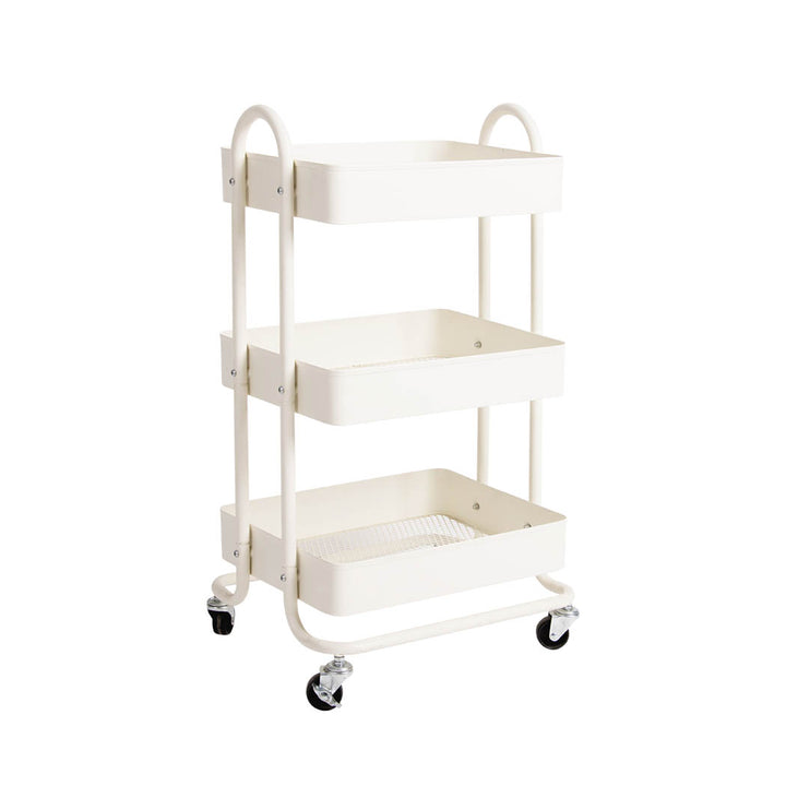 Levede 3 Tiers Kitchen Trolley Cart White.