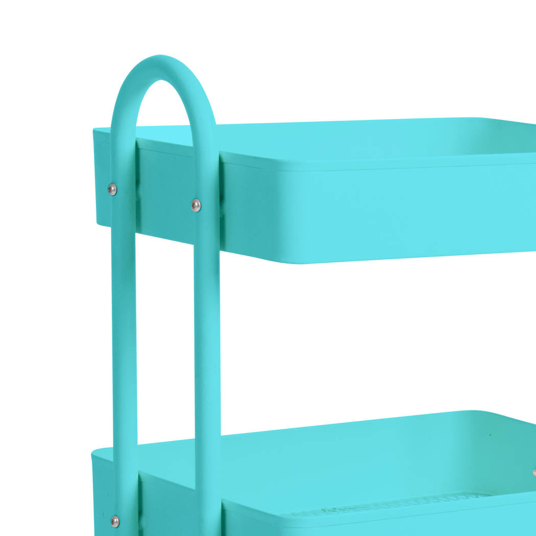 Levede 3 Tiers Kitchen Trolley Cart Turquoise.