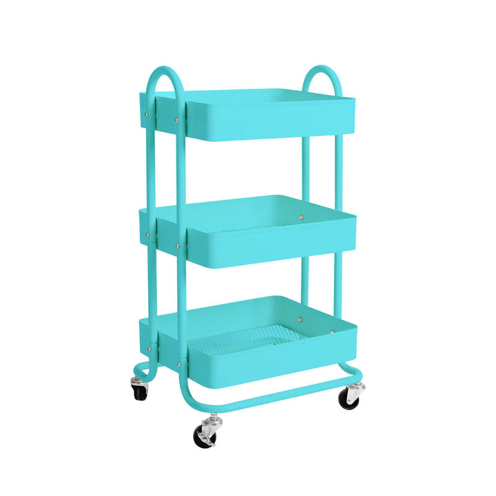 Levede 3 Tiers Kitchen Trolley Cart Turquoise.