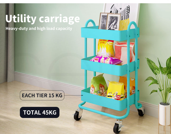 Levede 3 Tiers Kitchen Trolley Cart 