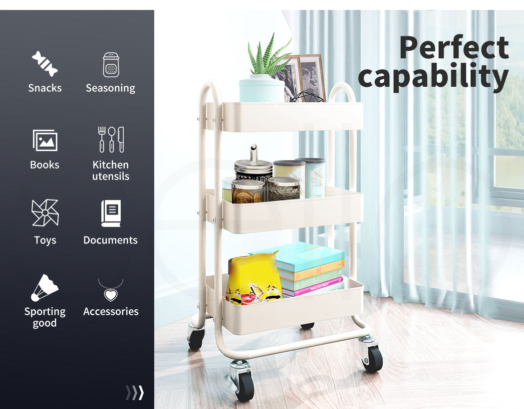3-Tier Kitchen Trolley Cart