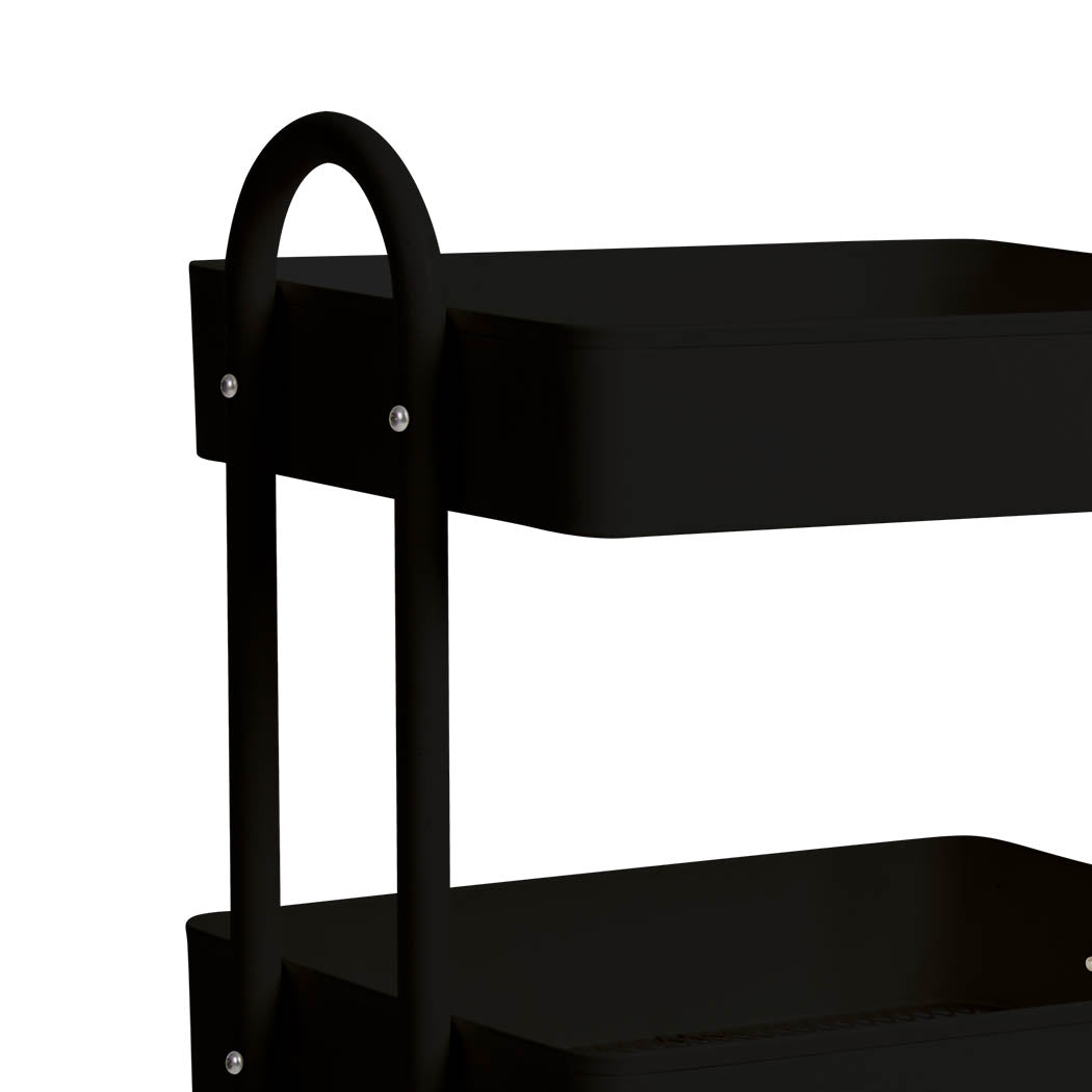 Levede 3 Tiers Kitchen Trolley Cart Black.