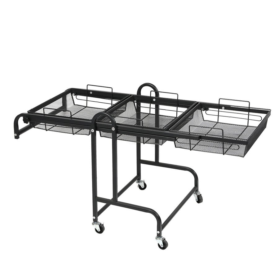 Levede 3 Tier Kitchen Trolley Cart Swivel 