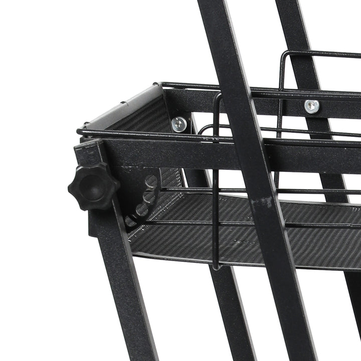 Levede 3 Tier Kitchen Trolley Cart Swivel Black Colour.