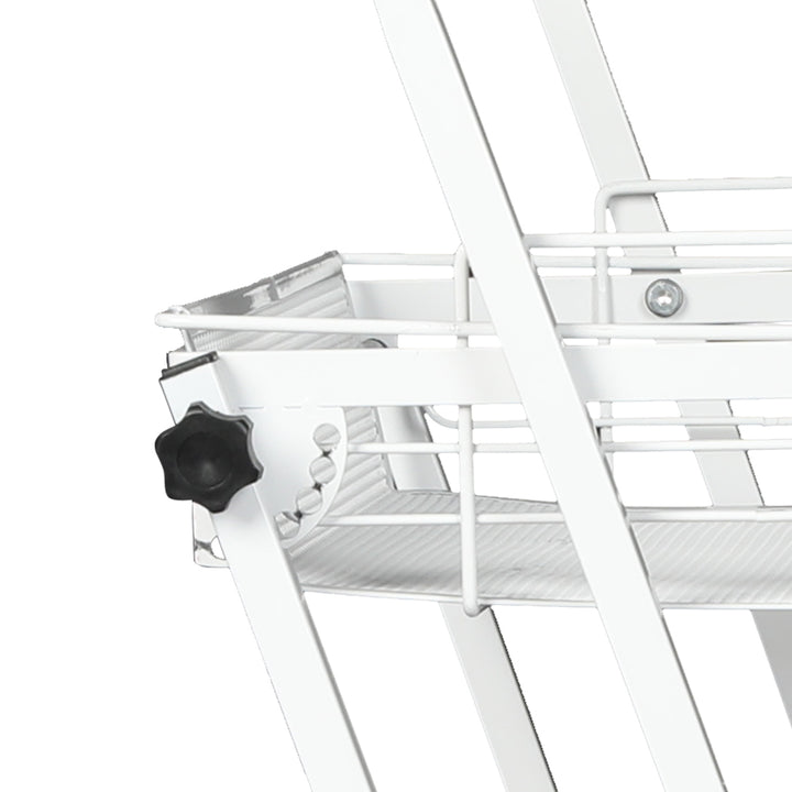 Levede 3 Tier Kitchen Trolley Cart Swivel White Colour.