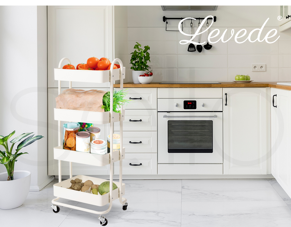 Levede 4 Tiers Kitchen Trolley Cart 