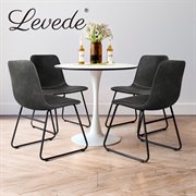 Levede 2x Dining Chairs Kitchen Table Black