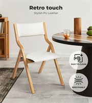 Levede 2x Dining Chairs Foldable PU Beige