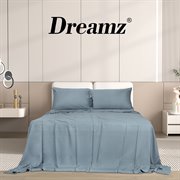 Dreamz 4pcs 100% Bamboo Bed Sheet Set in Grey Colour - Levede