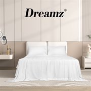 Dreamz 4pcs 100% Bamboo Bed Sheet Set in White Colour