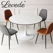 Levede 4x Dining Chairs Kitchen Eames Accent Chair Lounge Room Padded PU Leather Grey