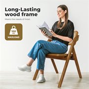 Levede 2X Foldable Rattan Dining Chairs Walnut