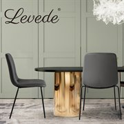 4XLevede Stackable  PU Leather Dining Chairs Grey