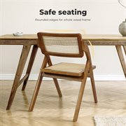 Levede 2X Foldable Rattan Dining Chairs Walnut