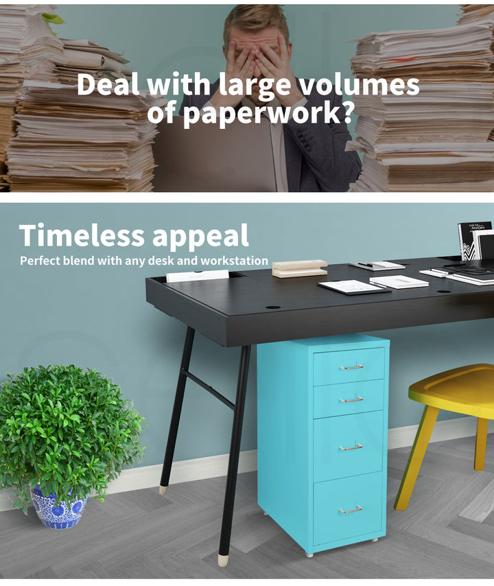 Levede 4 Drawer Office Drawers Cabinet 