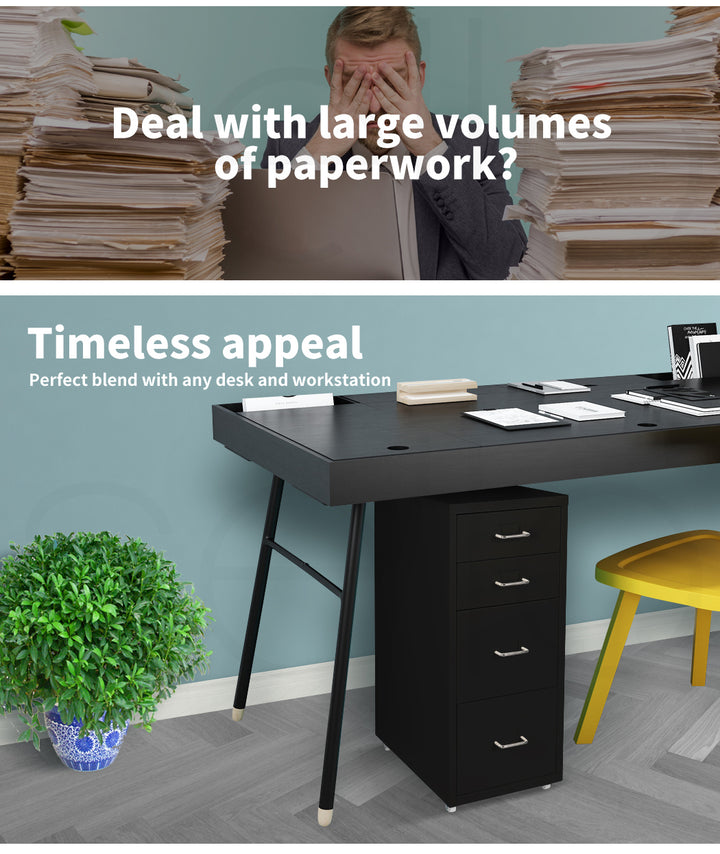 Levede 4 Drawer Office Drawers Cabinet 5