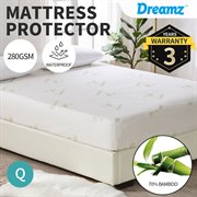 DreamZ Queen Mattress Protector Topper 70% Bamboo Hypoallergenic Sheet Cover