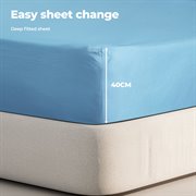 Dreamz 4pcs 100% Bamboo Bed Sheet Set in Blue Colour - Levede