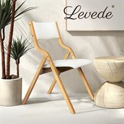 Levede 2x Dining Chairs Foldable PU Beige