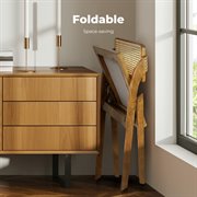 Levede 2X Foldable Rattan Dining Chairs Walnut
