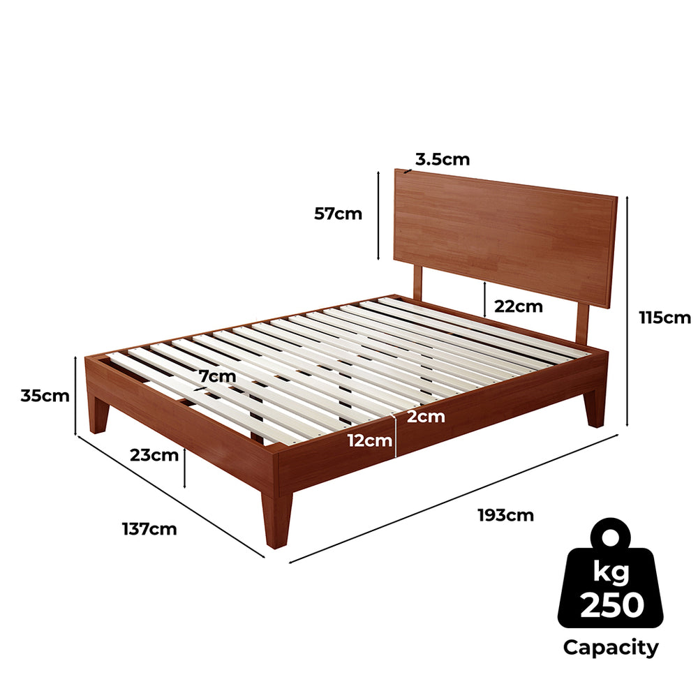 Levede Double & Queen Rubberwood Bed Frame - Levede