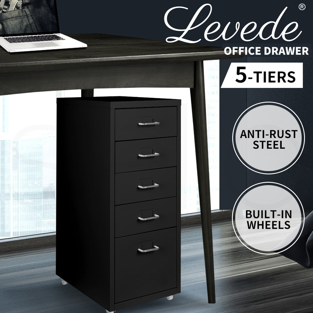 Levede 5 Drawer Office Cabinet Drawers 