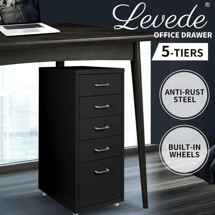 Levede 5 Drawer Office Cabinet Drawers 