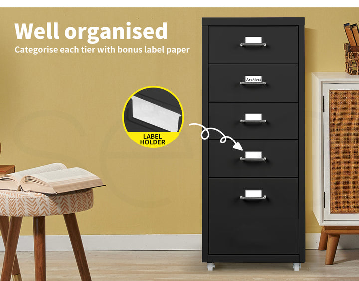 Levede 5 Drawer Office Cabinet Drawers 