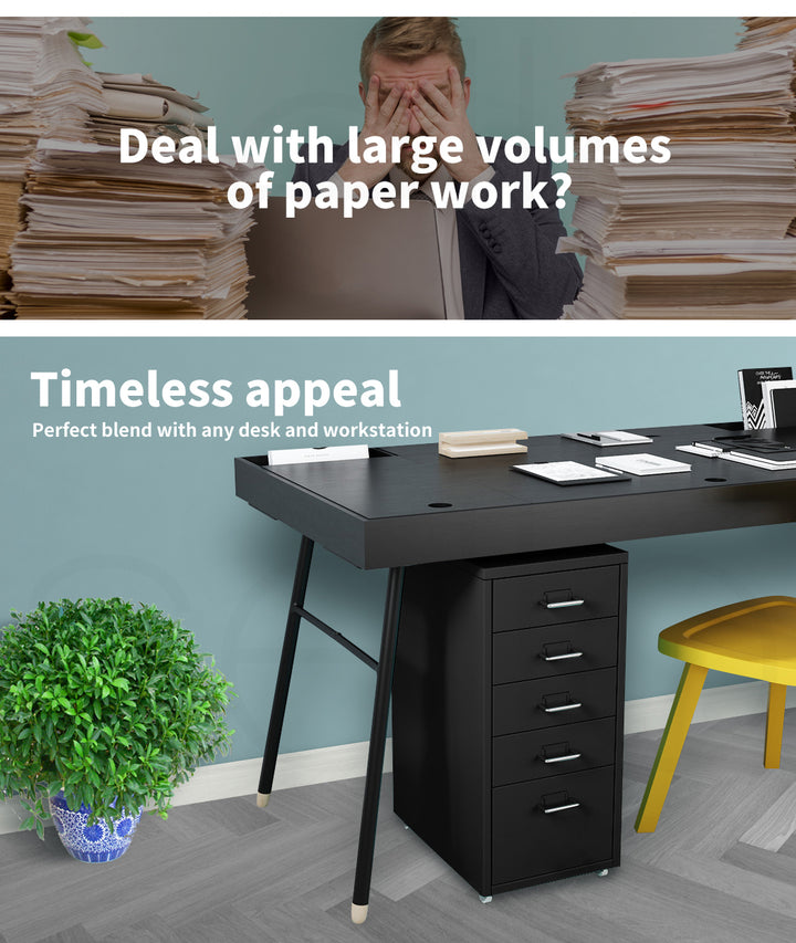 Levede 5 Drawer Office Cabinet Drawers - 