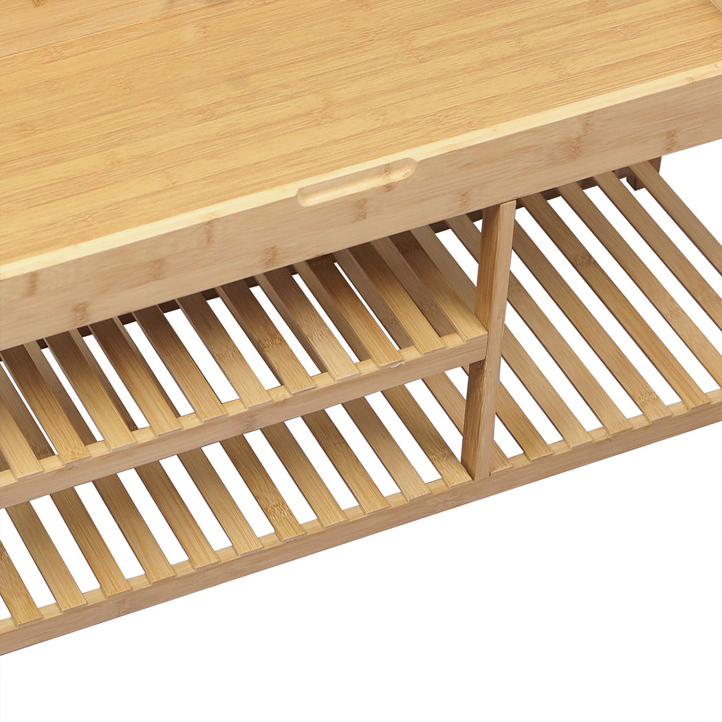Bamboo Shoe Rack Bench Entryway Seat