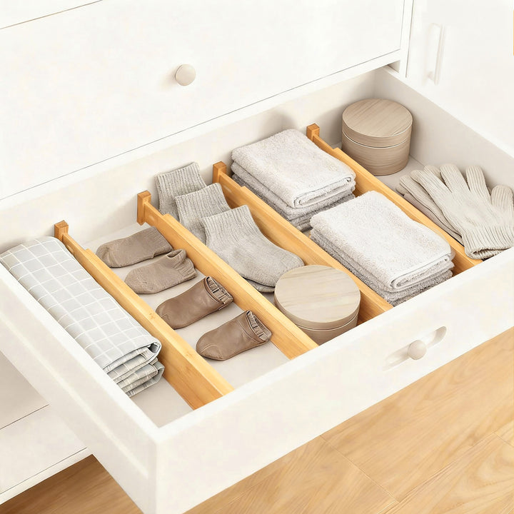 Drawer Divider Bamboo Expandable Partition Storage Organizer Clapboard