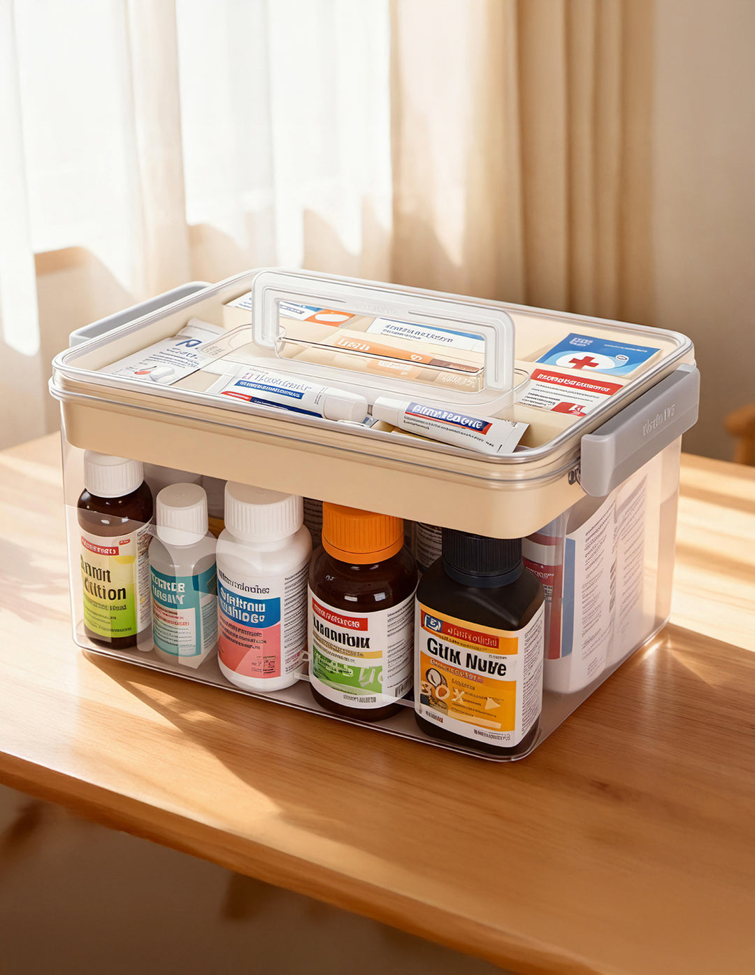 Medical Storage Box Large Capacity Two Layer Medicine Case Household