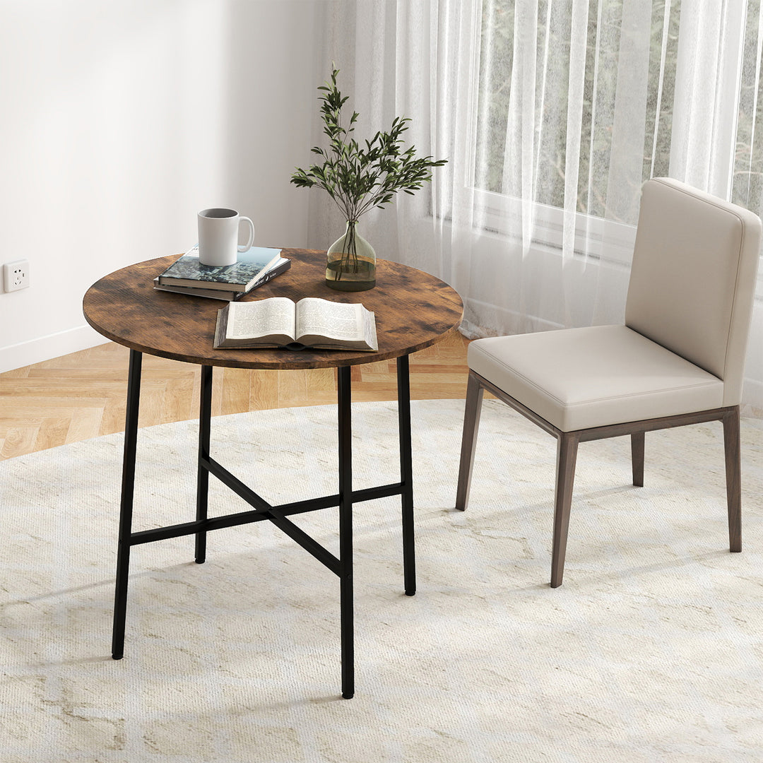 Dining Table Round Kitchen 4 Person Coffee Restaurant Metal Base 80cm