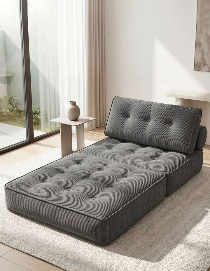 Convertible Sofa Bed Foldable Single Sleeper Bed Compact Living Room Grey
