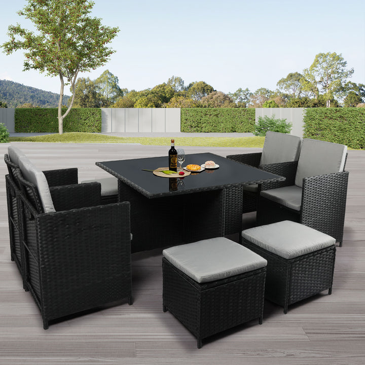 Levede 9PCS Outdoor Table Chair Set - Levede