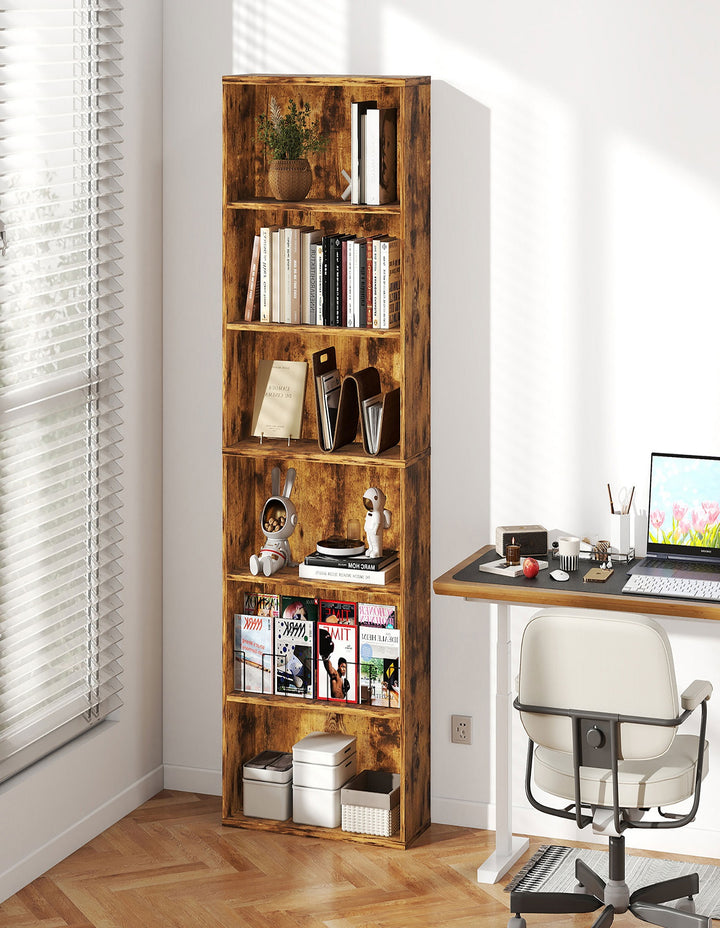 6 Tier Book Shelf Storage Shelves Bookcase Display Unit Organizer Cabinet