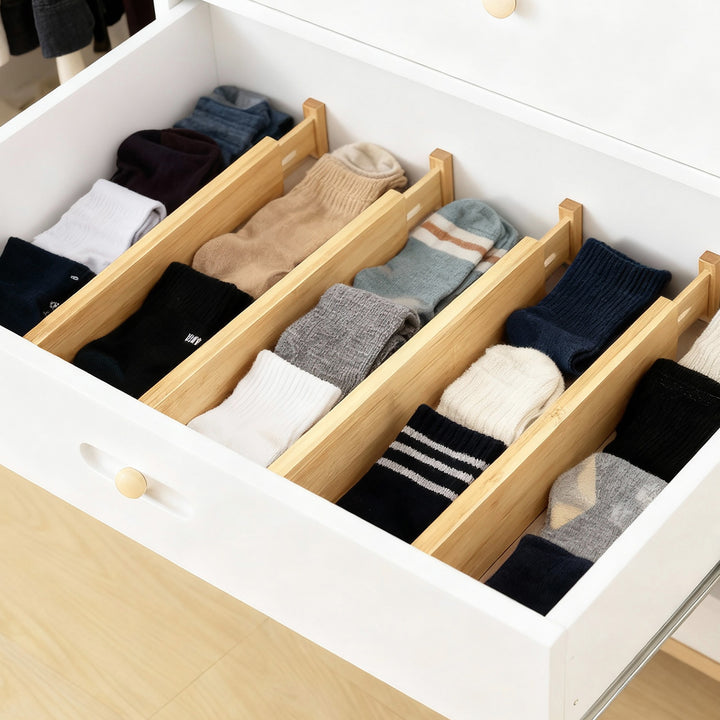 Drawer Divider Bamboo Expandable Partition Storage Organizer Clapboard